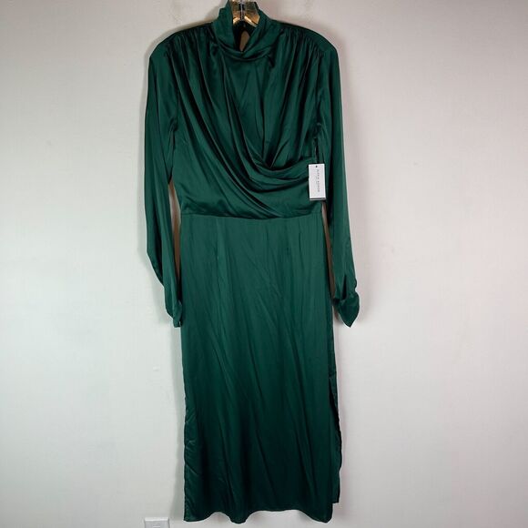 Alexia Admor NWT Women's Green Anna Mockneck Midi Dress Size 8 - Picture 1 of 7